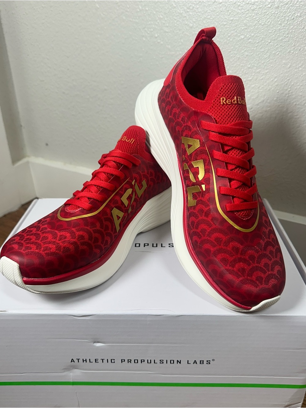 APL Podium Women's Sneakers in Red, Ivory, 24K Gold